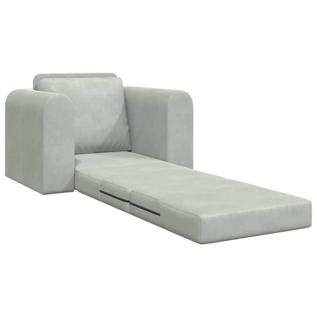 Sofa Bed Light grey 98 x 71 x 83 cm Velvet